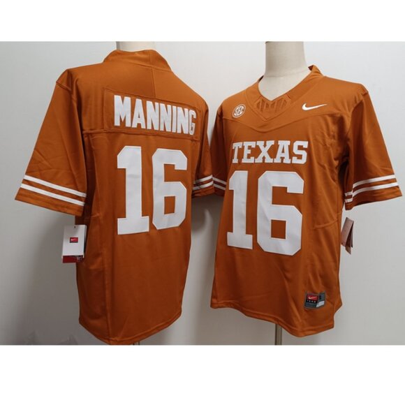 Mens Youths Kids Womens 16 Arch Manning Orange Vapor Stitched Jersey